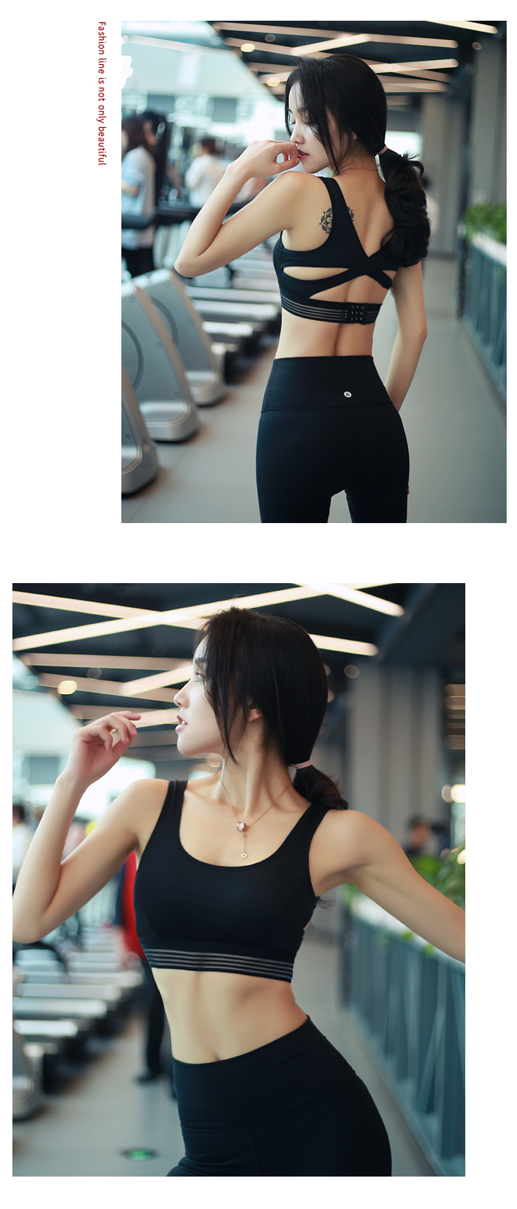 Áo ngực thể thao chống sốc cường độ cao được tập hợp để điều chỉnh định kiến ​​đồ lót thể dục chạy nhanh áo ngực yoga ao gym