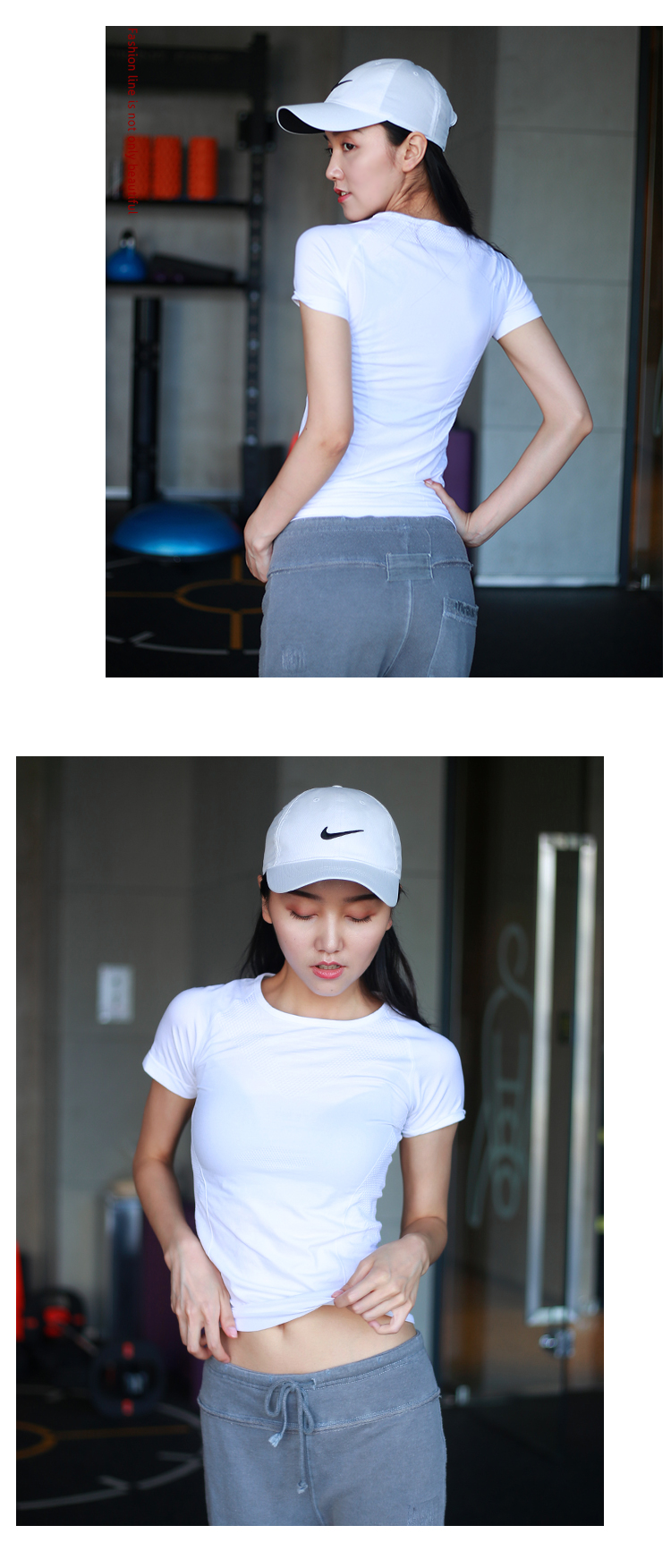 Sexy lưới thể thao tay áo ngắn phụ nữ khô nhanh Chạy bộ Yoga tập thể dục áo thun Slim skinny nửa tay áo cao đàn hồi áo thun thể thao nam chính hãng