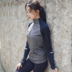 Mới tập yoga nữ tập thể dục hàng đầu chạy một nửa dây kéo dài tay áo thể thao Áo thun đứng cổ áo khoác áo len áo phông lining nam chính hãng Áo phông thể thao
