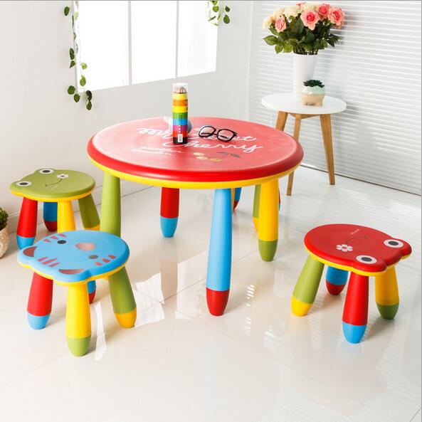Astro Boy Plastic Children's Tables and Chairs Kindergarten Baby Learning Plastic Desk Game Table Children Painting Table Stool