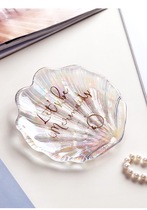 Wedding shell plate transparent magic color wedding ring pillow gold font setting props