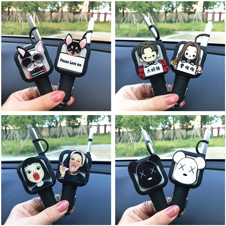 Car charger on-board with multifunction universal mobile phone quick charger head double USB car to charge one drag and two band line