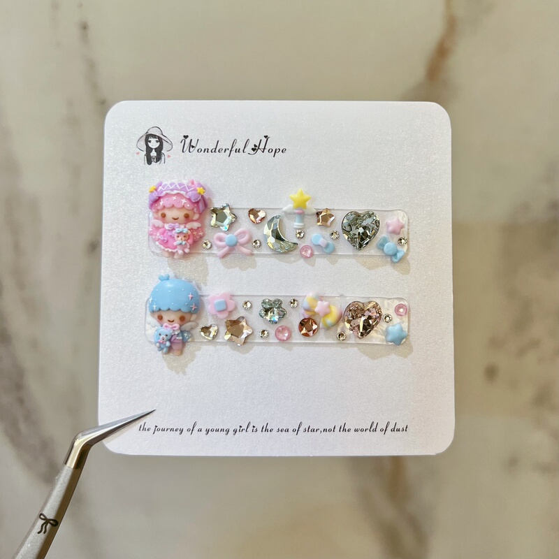 Sanrio Twin Stars Nail Art Accessories Pain-Free Nail Rhinestones Nail Art Material Kit Cartoon Nail Art Decorations