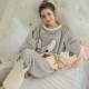 Đồ ngủ nhung san hô nữ mùa đông sinh viên hoạt hình dài tay 黛 Tây dày ấm flannel Dịch vụ nhà Hàn Quốc phù hợp với mùa thu pijama ngắn tay