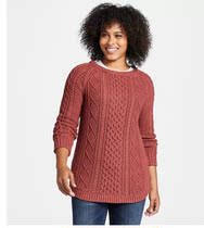 L L Bean Penn ladies fashion pullover sweater wool cotton TA297470 American direct mail multicolor