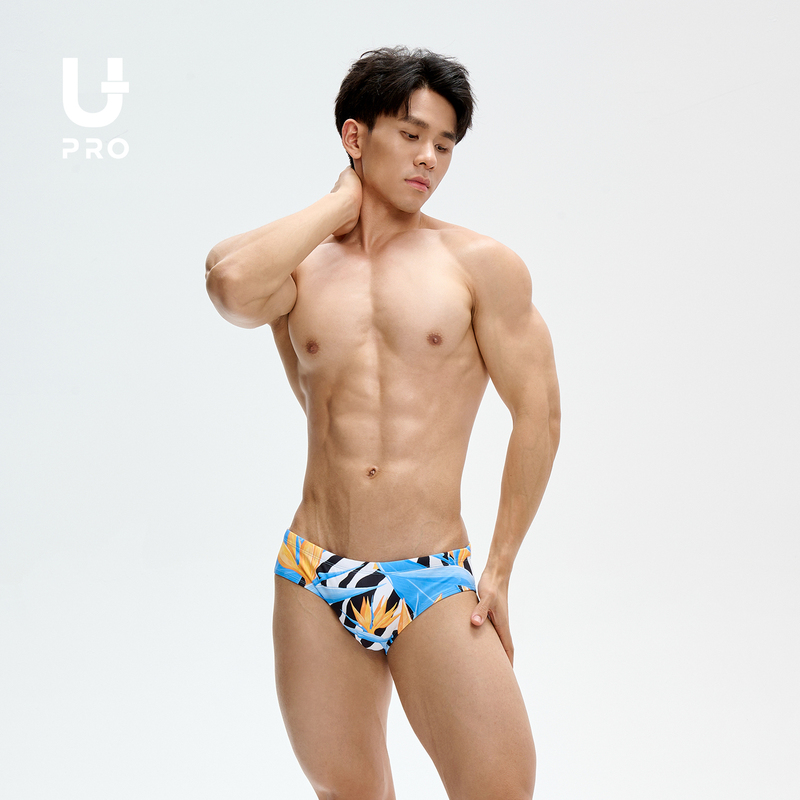 Upro Paradise Bird Triangle Swim Trunks Artist Illustration Vacation Style Men's Swimwear