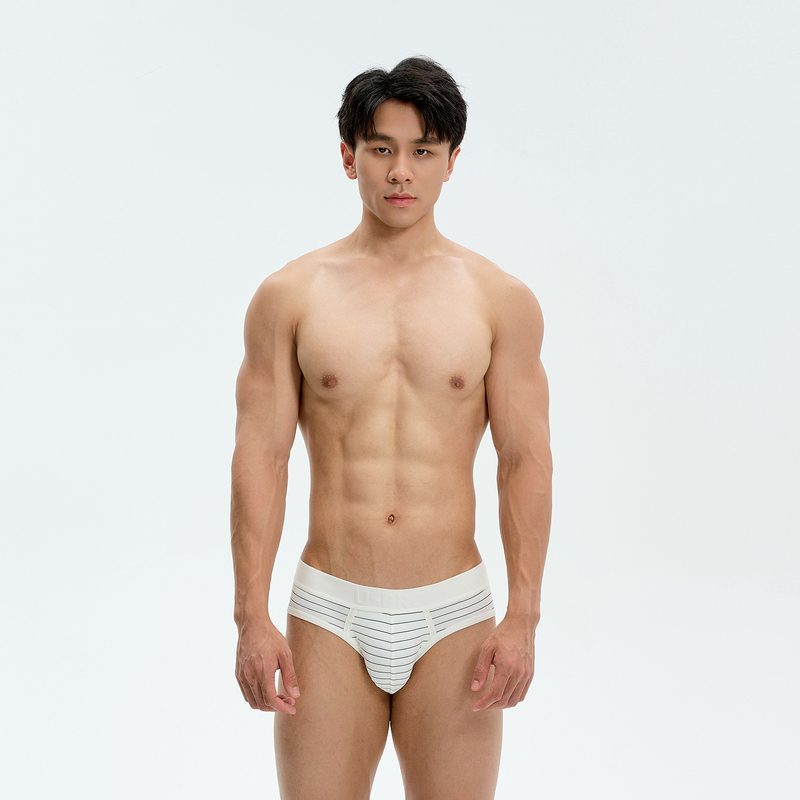 Upro Nylon Cool Breathable Briefs with White Stripes Men's Underwear U Convex Pouch