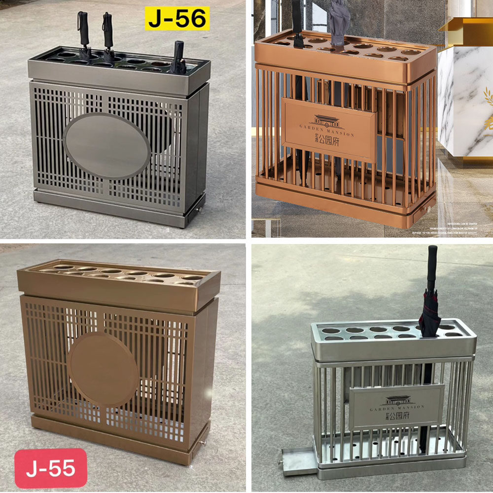 Shunnan Stainless Steel Rose Gold Luxury Umbrella Frame Hotel Lobby Umbrella Machine Sample House Display Center Umbrella Storage Rack Bucket