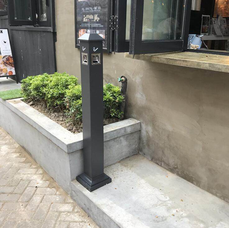 Southern cigarette butt column smoking room stainless steel ash column extinguishing cigarette butt barrel vertical ashtray wall-mounted ash cup