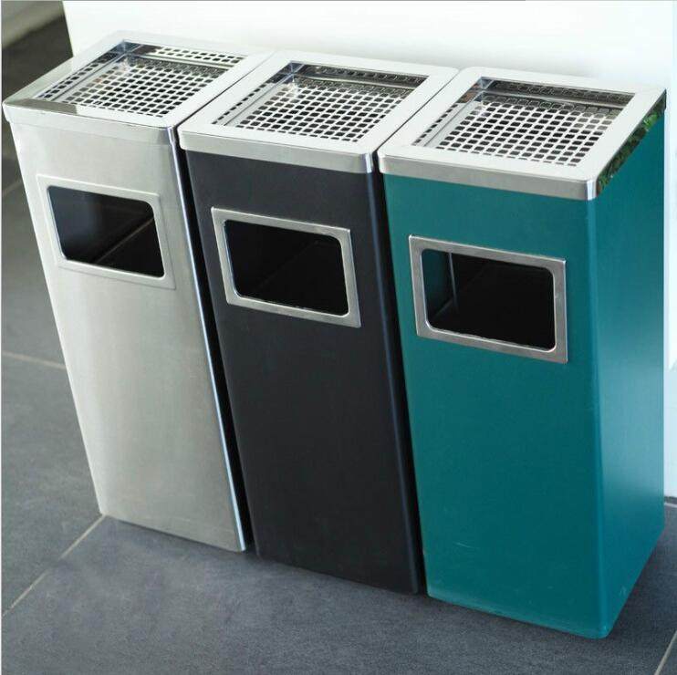 Southern GPX - 25 square Ligue seat Ligue Hotel Banker Lobby stainless steel trash tank with ashtray