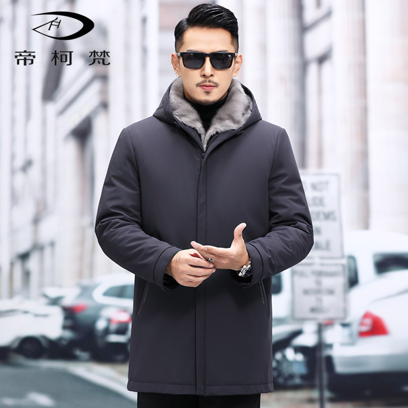 Faction to overcome male ferret liner whole mink fur integrated medium long version Neover to overcome minke fur coat fur coat grass jacket winter