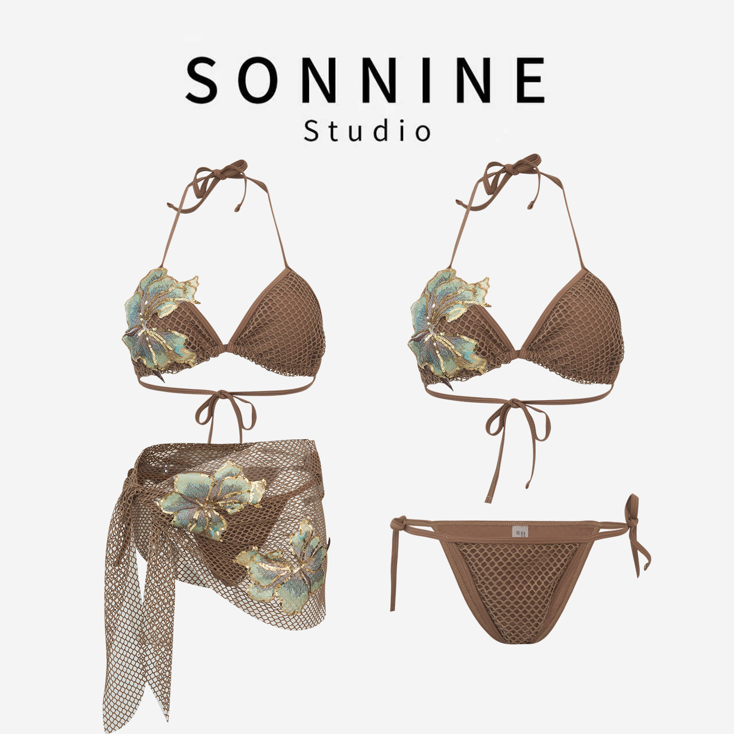 SONNINE magnolia, новый купальник, женственное бикини, высококачественный простой купальник-тройка для пляжных каникул для горячих девушек