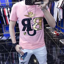 Summer pure cotton round collar short sleeve T-shirt Male slim Pure Silk Light Cotton Men Short Sleeve T-shirt Big Code Half Sleeve Body Shirt