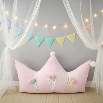 Cute cartoon ice cream crown cushion pillow bed cushion children's room pillow net red waist princess room