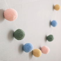 Felt ball string tent accessories creative home decoration wall pendant decorations macaron fur ball string children's room