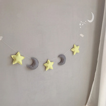 Ins Nordic style children's room wall ornaments children's clothing shop room star moon creative decorations