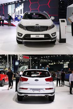 Kia Sportage Front and Rear Bumper Leather Protection Bar Surround 15-18 Models New Sportage Front Bumper Rear Bumper Front and Rear Anti-Collision Bar