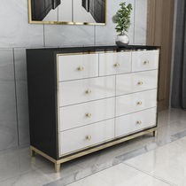 Post-modern light luxury chest cabinet living room small apartment three four five six nine chest cabinet combination stainless steel paint bedroom storage