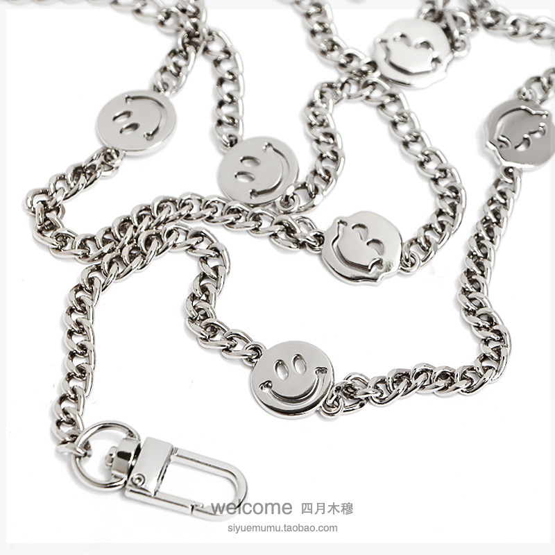 6mm chain wide light gold and silver gun black face metal pack handbag chain chain accessory band with pack