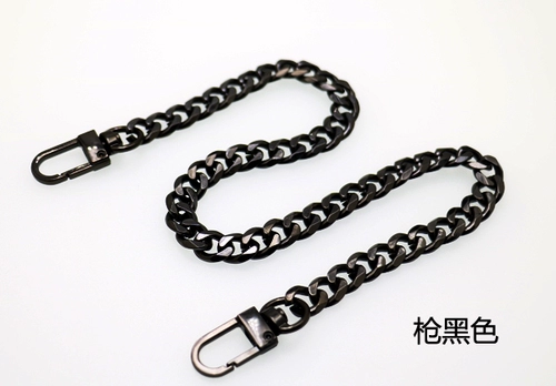 8 мм восьмигранная закаленная цепочка для сумки, металлический ремешок для сумки, светло-золотой, серебряный, антикварный пистолет, черная цепочка, аксессуары