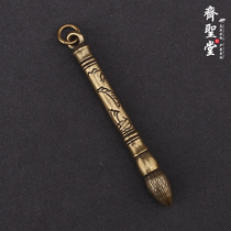 Brass Wenchang Pen Pendings Pendant Landscape Graphic Wenchang Tower Keychain Hanging Auspicious Jewelry Student Gift