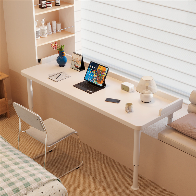 Solid Wood Windowsill Children's Study Table, Adjustable Bay Window Table, Bedroom Home Computer Desk, Extendable and Adjustable Height Desk