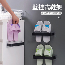 Bathroom non-perforated trailer rack toilet rack toilet door rear storage rack wall-mounted shoe rack storage artifact