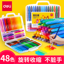The colorful painting bar 48 color 36 color 24 color 12 color color brush water soluble spin crayon children paint brush kindergarten colored brush painted brush graffiti pen