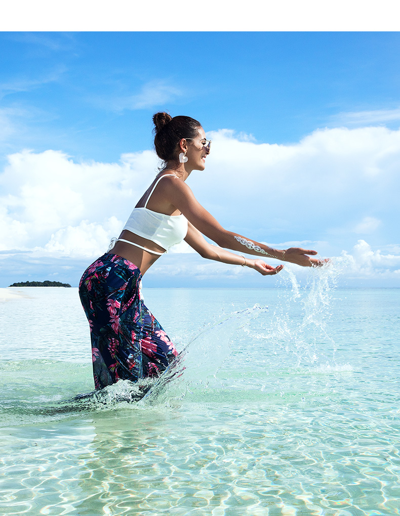 Quần gió quốc gia Gailang quần boho đi biển quần ống rộng eo cao quần nữ là quần harem mỏng quần đi biển đẹp rẻ