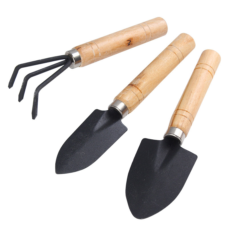 Three-Piece Gardening Shovel Set for Flower Cultivation, Soil Loosening, and Home Gardening, Including Small Shovels, Rakes, and Small Tools for Digging Soil and Collecting Sea Shells