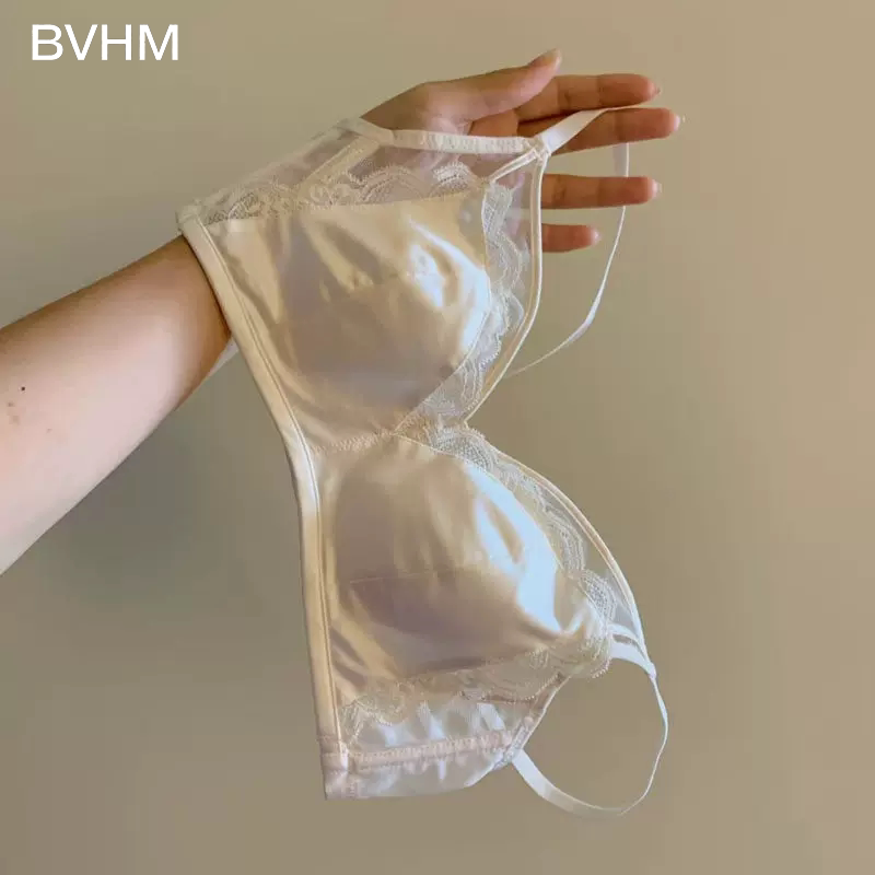 Victorian Style Lace Lingerie for Women 2026 New Sexy Lace Large Bust Minimizing Breathable Mulberry Silk Bra