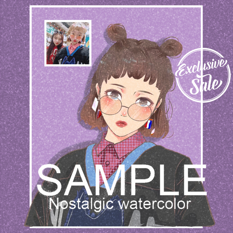 Genie Wind Cartoon Live-action Photo Transfer Hand-painted Cartoon Design Q Edition Couple Avatar Diy Girl Head Custom Painting