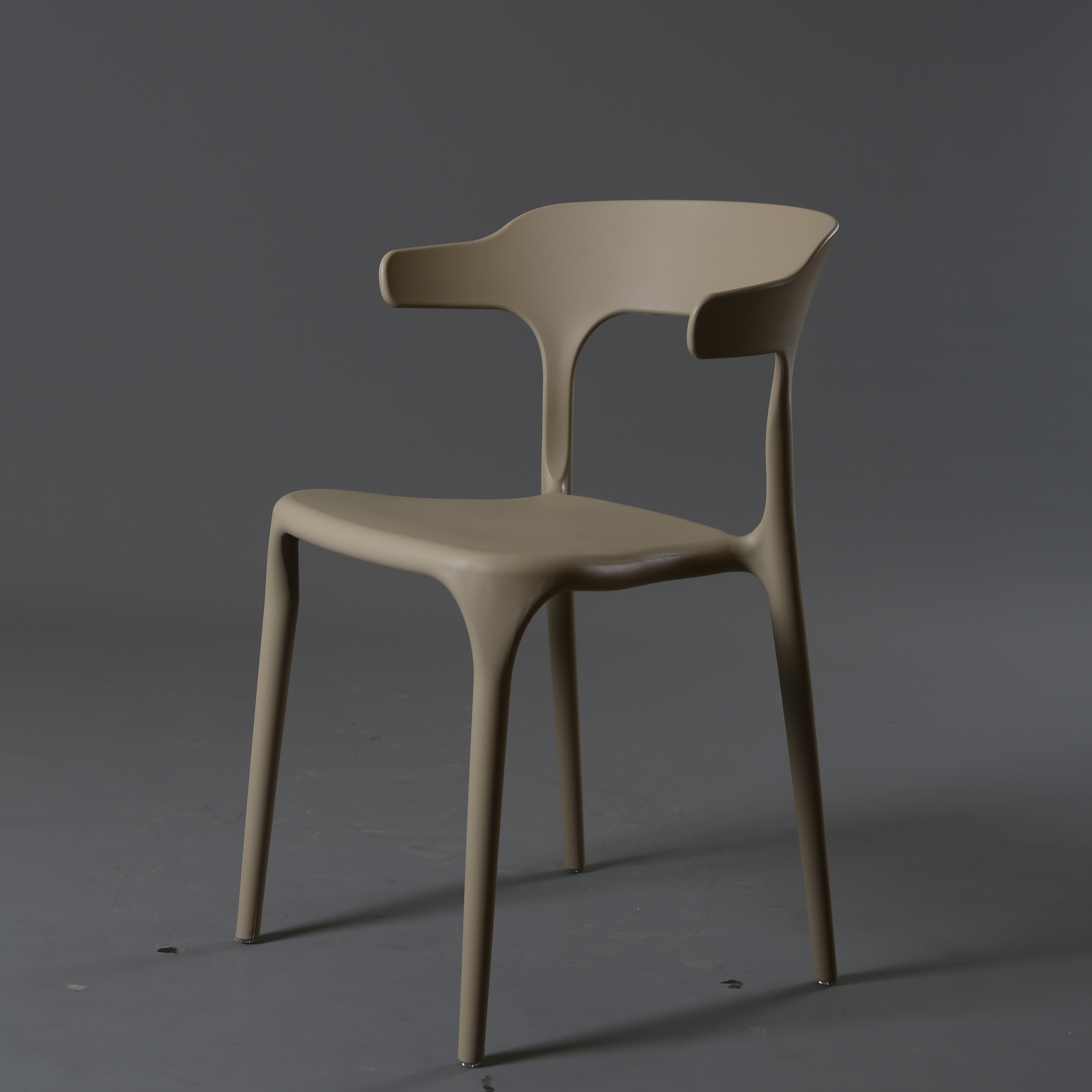 Nordic ins chair Plastic horn household stackable dining chair Lounge chair Cafe chair Conference negotiation chair backrest