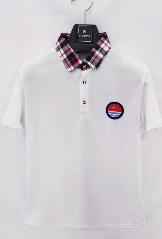 Yushang Piemont School Uniform Quick-Drying T-Shirt Shirt Collar Thin Short-Sleeved Plaid Lapel Summer New Style