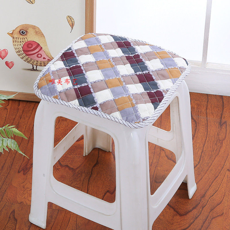 Small round stool cushion cushion round dining chair cushion chair cushion quilted four seasons round cushion non-slip stool cushion fabric round cushion