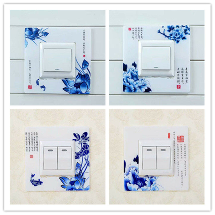 Eight switch applique acrylic wall patch socket plastic switch cover protective cover Euro style Korean style