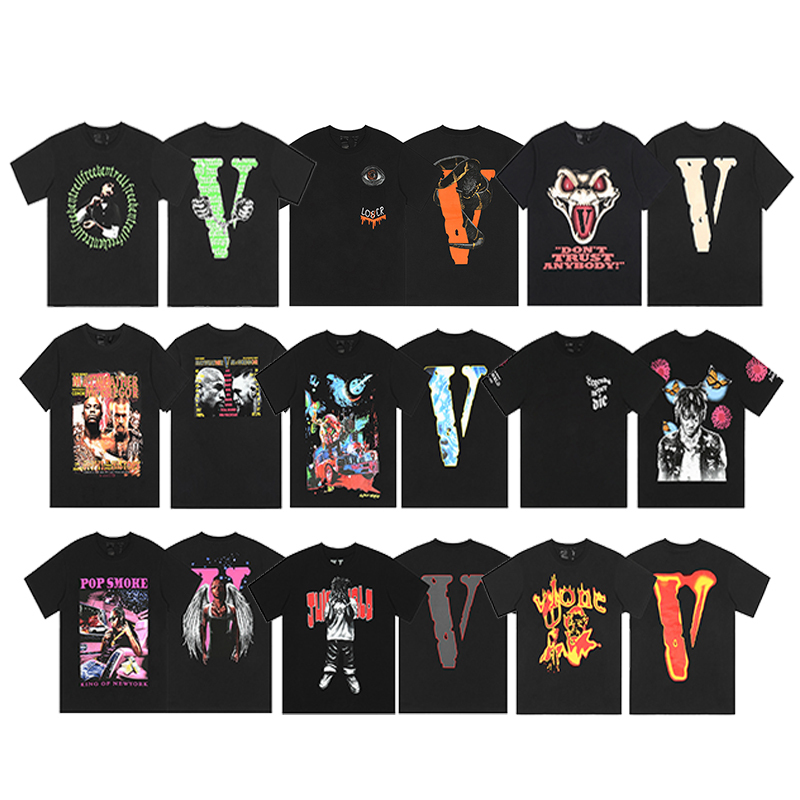 Vlone Fog American Style Large V Limited Edition Collaboration Short-Sleeve European and American Couple Unisex Base Shirt Loose Round Neck T-Shirt Trendy