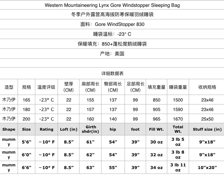 Túi leo núi phương Tây Lynx GWS Túi chống gió ấm mùa đông -23 ° C - Túi ngủ túi ngủ cho bé tiểu học