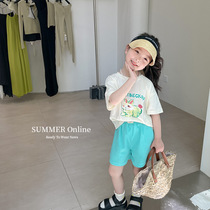 Childrens Girls Short Sleeve T - shirt Summer Clothes 2022 new Han - Edition Leisure Circular Collection Shirt Babys Cute Cartoon Top