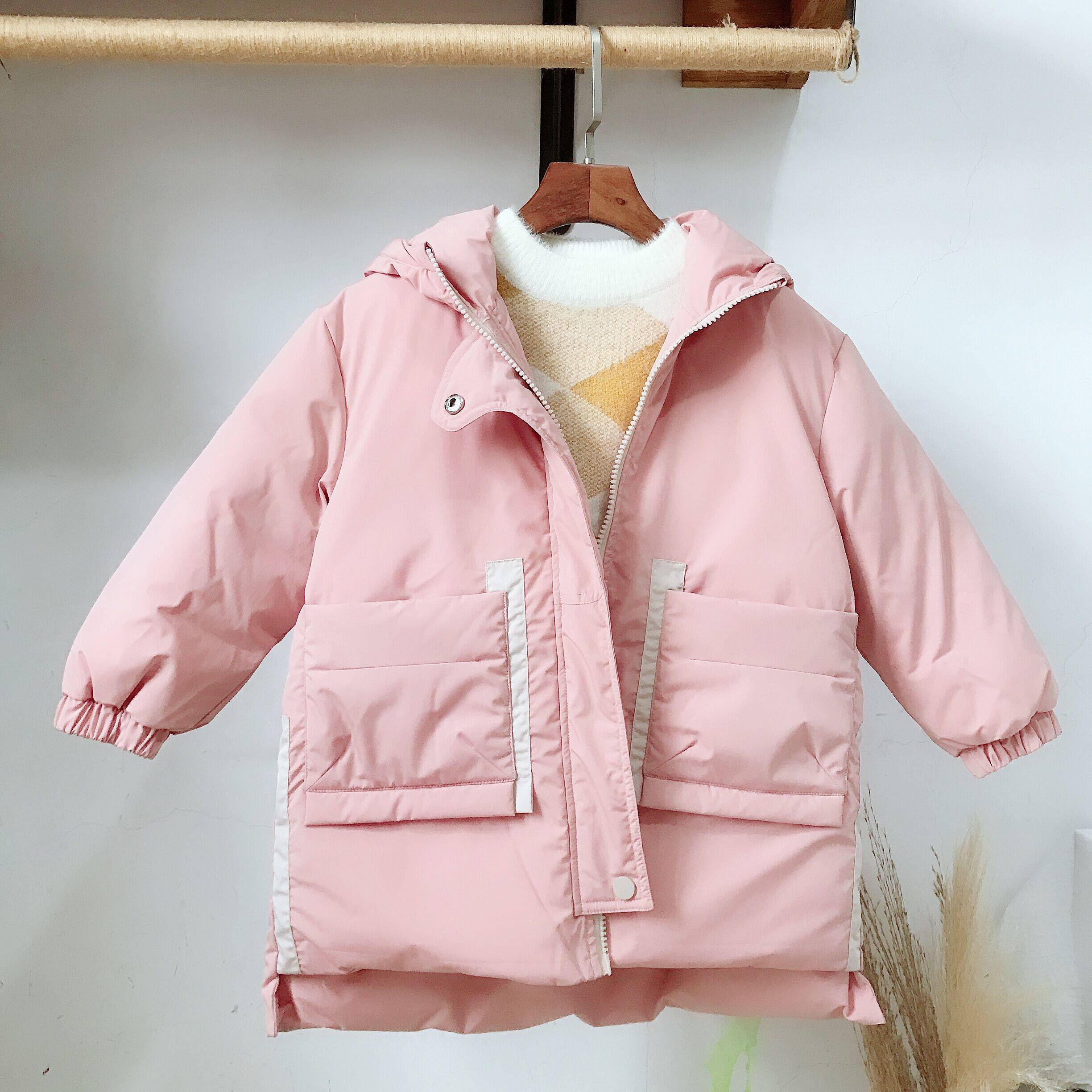 (Anti-season clearance) children's cotton coat mid-length winter coat boy's coat girl baby warm down cotton coat tide