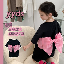 Korean girls dress 2022 new design butterfly dress baby in summer dress tide