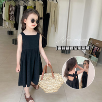 South Korean girl dress summer dress 2022 new fried street with vest dress superior black princess
