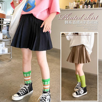 Girls college style short skirt pleated skirt autumn 2022 new spring childrens A-word baby net red JK skirt