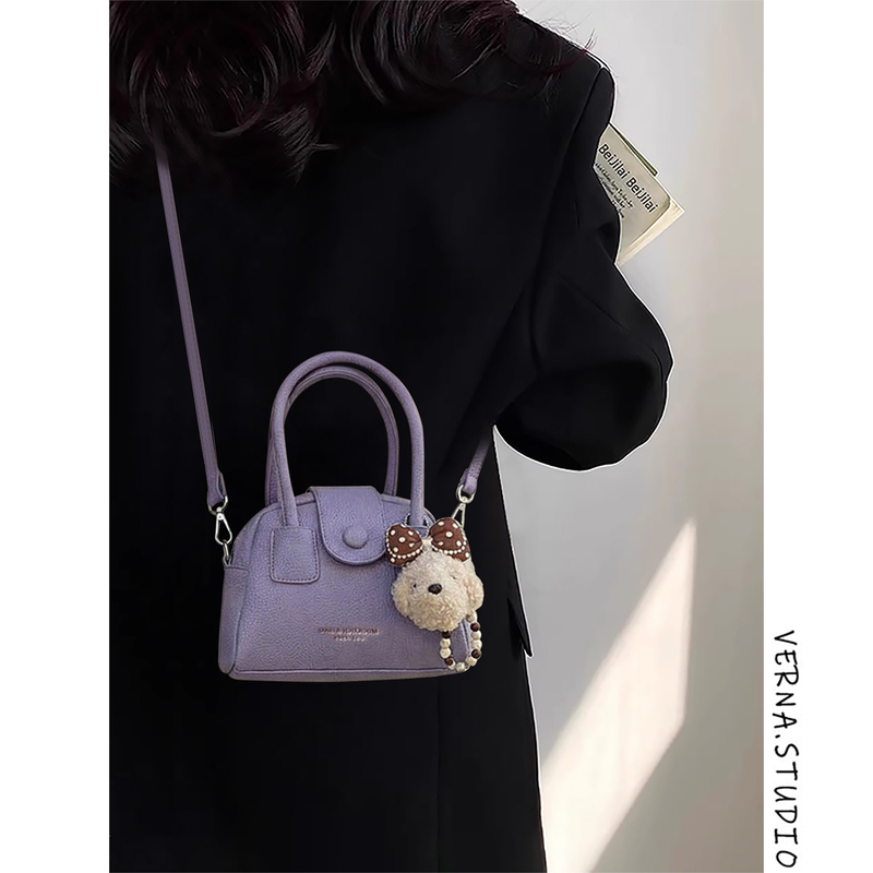 Gorgeous Purple Handbag Bowling Bag for Women 2026 New Model High-End Luxury Niche Summer Crossbody Small Bag