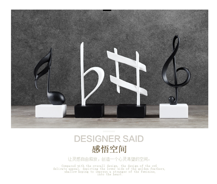 Bắc Âu đen trắng sáng tạo ghi chú phòng nghiên cứu câu lạc bộ đàn piano bàn nhà mềm trang trí trang trí thủ công đồ trang trí - Trang trí nội thất shop bán đồ dcor phòng