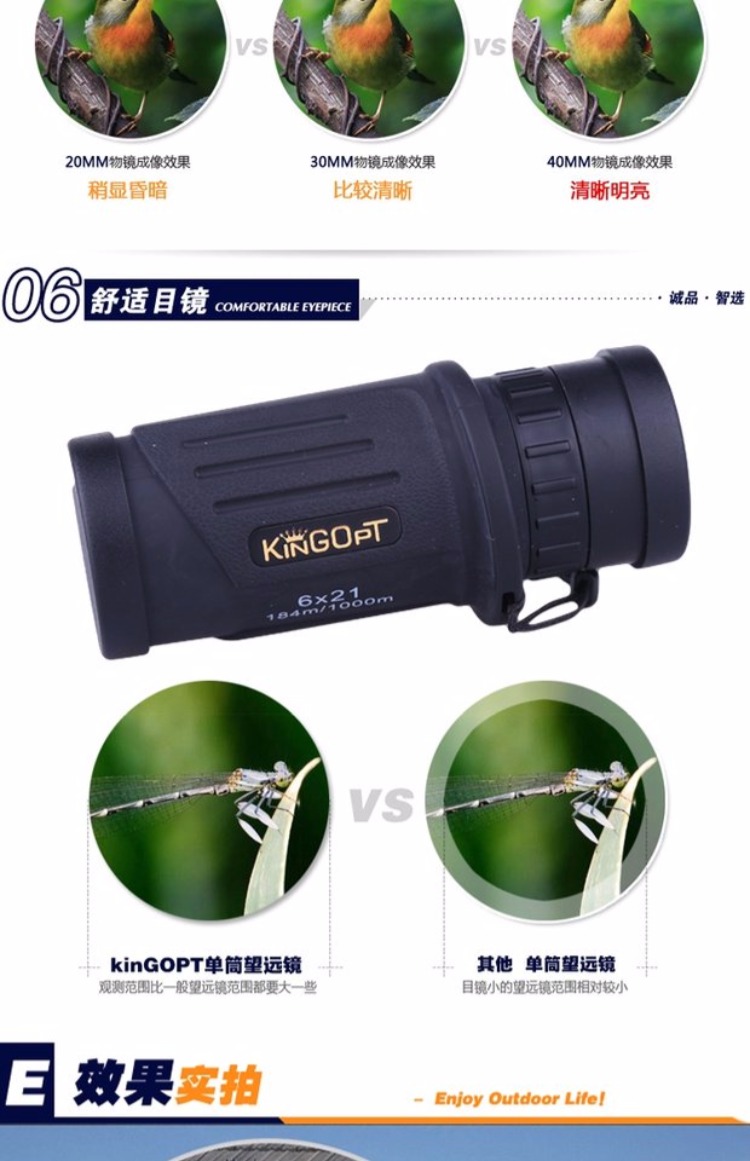 Kenta một mắt độ phân giải cao góc rộng ánh sáng góc thấp ánh sáng ban đêm không hồng ngoại 1000 quân đội bỏ túi đặc biệt - Kính viễn vọng / Kính / Kính ngoài trời ống nhòm siêu xa