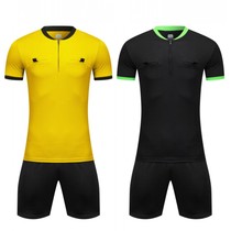 Football match referee uniform set customized referee short-sleeved jersey professional football match training referee equipment