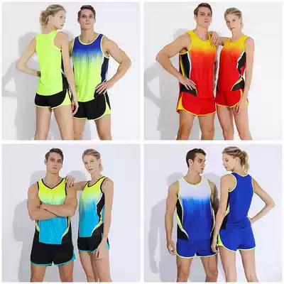 Track and field suit suit for men and women long-distance running marathon clothes body test sports quick-dry running competition training shorts vest
