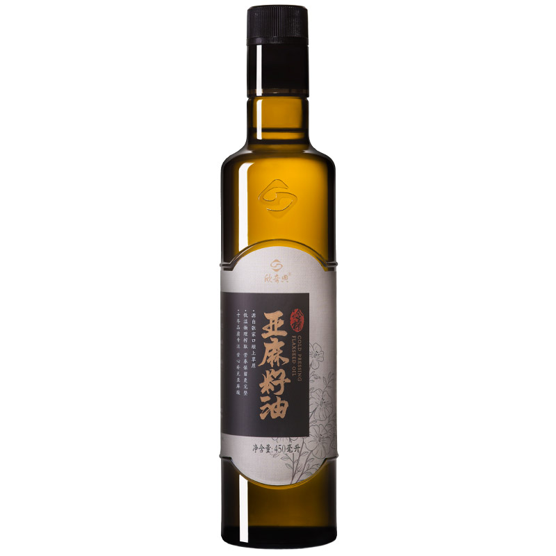 【中国十佳粮油区域领导品牌】欣奇典 天然一冷榨亚麻籽油450ml 19.9元包邮(59.9-40元券)
