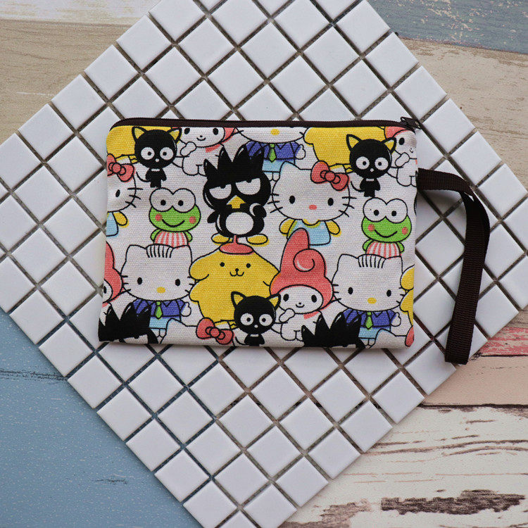 Canvas Thickened Cartoon HolleKitty Hello Kitty Cute Holding Mobile Phone Bag Change Key Cosmetic Bag